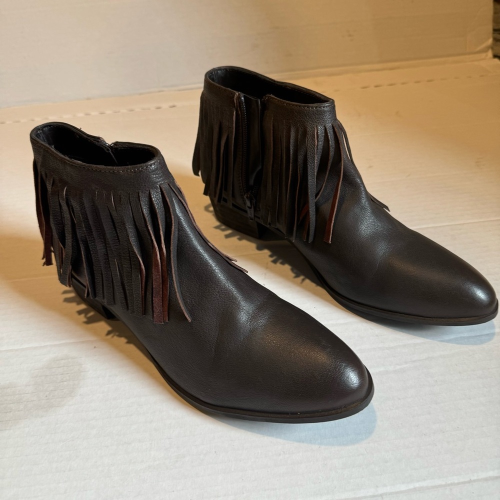 ASOS Tassel Leather Ankle Boot Size 8